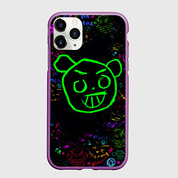 Чехол iPhone 11 Pro матовый League Of Legends граффити неон, цвет: 3D-фиолетовый