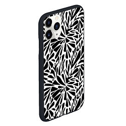 Чехол iPhone 11 Pro матовый Черно белый абстрактный узор, цвет: 3D-черный — фото 2