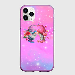 Чехол iPhone 11 Pro матовый День влюбленных Гномы, цвет: 3D-фиолетовый