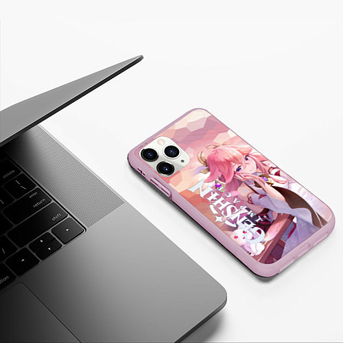 Чехол iPhone 11 Pro матовый Яэ Мико - Гудзи Яэ / 3D-Розовый – фото 3