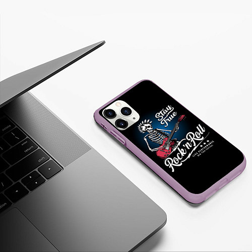 Чехол iPhone 11 Pro матовый Rock-n-Roll Punk / 3D-Сиреневый – фото 3