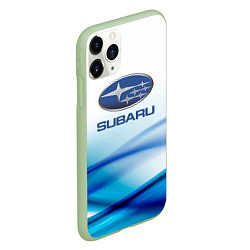 Чехол iPhone 11 Pro матовый Subaru Спорт текстура, цвет: 3D-салатовый — фото 2