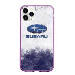 Чехол iPhone 11 Pro матовый Subaru Трещина, цвет: 3D-фиолетовый