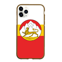 Чехол iPhone 11 Pro матовый Северная Осетия Алания Флаг, цвет: 3D-коричневый