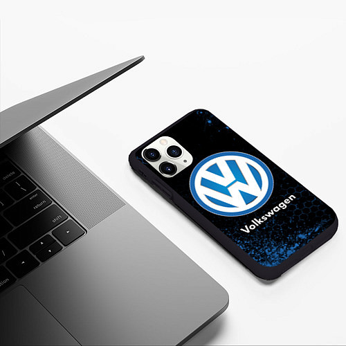 Чехол iPhone 11 Pro матовый Volkswagen - Объемный / 3D-Черный – фото 3