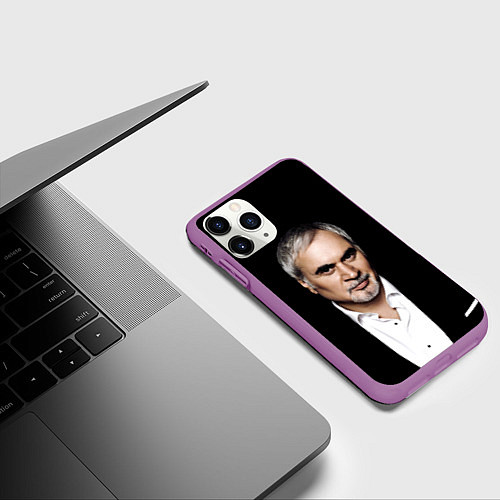 Чехол iPhone 11 Pro матовый МЕЛАДЗЕ НА ЧЕРНОМ ФОНЕ / 3D-Фиолетовый – фото 3