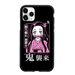 Чехол iPhone 11 Pro матовый Клинок, рассекающий демонов - Незуко Камадо, цвет: 3D-черный