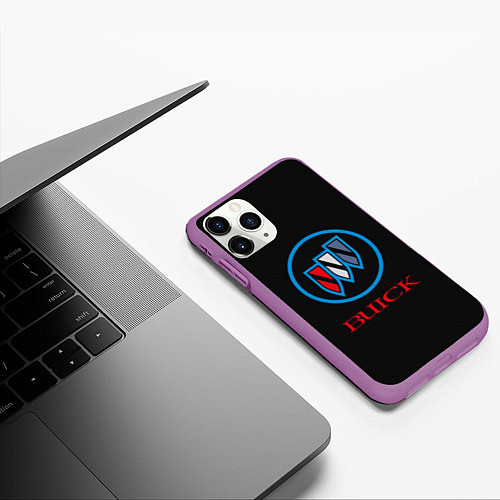 Чехол iPhone 11 Pro матовый Buick Emblem Logo / 3D-Фиолетовый – фото 3