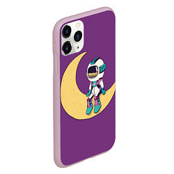 Чехол iPhone 11 Pro матовый Astronaut on the moon - сидит, цвет: 3D-розовый — фото 2