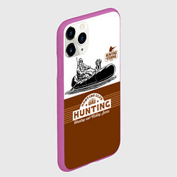 Чехол iPhone 11 Pro матовый Охотник на уток в лодке с собакой, цвет: 3D-фиолетовый — фото 2