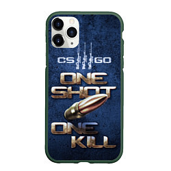 Чехол iPhone 11 Pro матовый One Shot One Kill CS GO, цвет: 3D-темно-зеленый