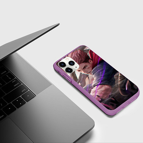 Чехол iPhone 11 Pro матовый Удар Юдзи / 3D-Фиолетовый – фото 3