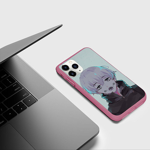 Чехол iPhone 11 Pro матовый Toge here / 3D-Малиновый – фото 3
