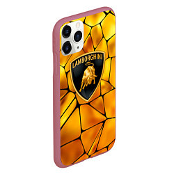 Чехол iPhone 11 Pro матовый Lamborghini Gold плиты, цвет: 3D-малиновый — фото 2