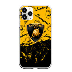 Чехол iPhone 11 Pro матовый Lamborghini Auto Sport, цвет: 3D-белый