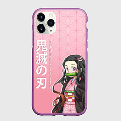 Чехол iPhone 11 Pro матовый НЕДЗУКО DEMON SLAYER КЛИНОК, цвет: 3D-фиолетовый