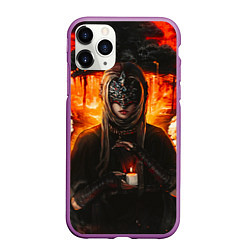 Чехол iPhone 11 Pro матовый FIRE KEEPER Dark SOULS III Дарк соулс, цвет: 3D-фиолетовый