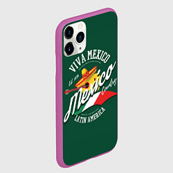 Чехол iPhone 11 Pro матовый Мексика Mexico, цвет: 3D-фиолетовый — фото 2