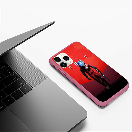 Чехол iPhone 11 Pro матовый Prey красная планета / 3D-Малиновый – фото 3