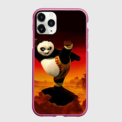 Чехол iPhone 11 Pro матовый Кунг-фу Панда New, цвет: 3D-малиновый