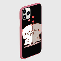 Чехол iPhone 11 Pro матовый Кошачья любовь навсегда Kitty love forever, цвет: 3D-малиновый — фото 2