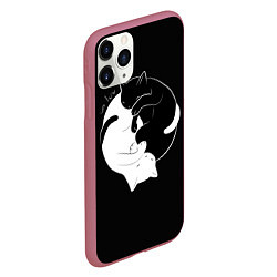 Чехол iPhone 11 Pro матовый Бесконечная любовь Endless kitty love, цвет: 3D-малиновый — фото 2