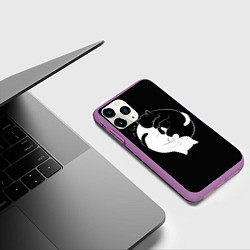 Чехол iPhone 11 Pro матовый Бесконечная любовь Endless kitty love, цвет: 3D-фиолетовый — фото 2