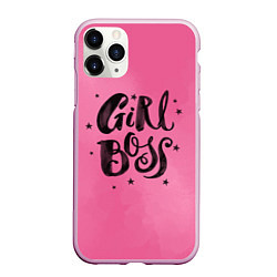 Чехол iPhone 11 Pro матовый Girl Boss!, цвет: 3D-розовый