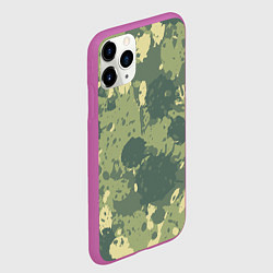 Чехол iPhone 11 Pro матовый Камуфляж: Брызги красок, цвет: 3D-фиолетовый — фото 2