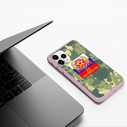 Чехол iPhone 11 Pro матовый 23 февраля камуфляж, цвет: 3D-розовый — фото 2