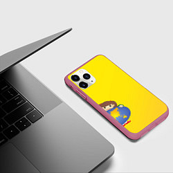 Чехол iPhone 11 Pro матовый Девочка из Советского Атласа Мир, цвет: 3D-малиновый — фото 2