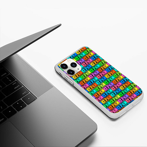 Чехол iPhone 11 Pro матовый Разноцветные Доллары / 3D-Белый – фото 3