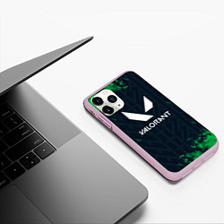 Чехол iPhone 11 Pro матовый Valorant Green Fire, цвет: 3D-розовый — фото 2