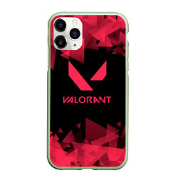 Чехол iPhone 11 Pro матовый Valorant - Геометрия, цвет: 3D-салатовый