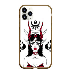 Чехол iPhone 11 Pro матовый Devil beauty, цвет: 3D-коричневый