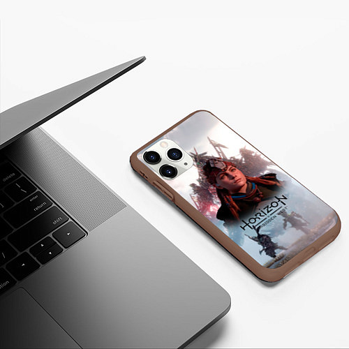 Чехол iPhone 11 Pro матовый Элой Horizon Forbidden West game / 3D-Коричневый – фото 3