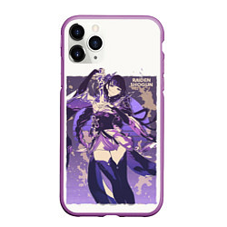 Чехол iPhone 11 Pro матовый Raiden Genshin Impact, цвет: 3D-фиолетовый