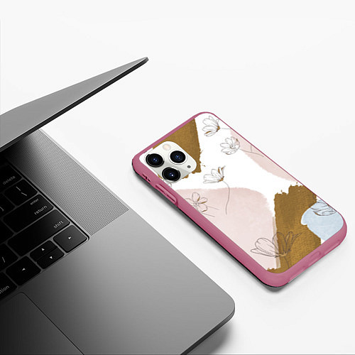 Чехол iPhone 11 Pro матовый Палитра на холсте / 3D-Малиновый – фото 3