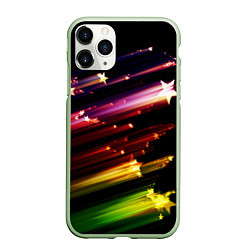 Чехол iPhone 11 Pro матовый Полет звезды, цвет: 3D-салатовый