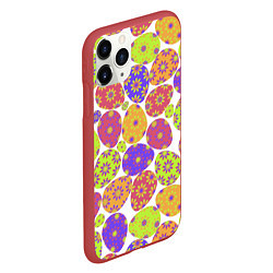 Чехол iPhone 11 Pro матовый Разукрашенные пасхальные яйца, цвет: 3D-красный — фото 2