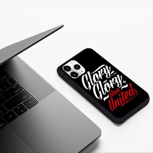 Чехол iPhone 11 Pro матовый Manchester United Glory Glory Man United Манчестер / 3D-Черный – фото 3