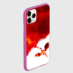 Чехол iPhone 11 Pro матовый ДЫХАНИЕ ЗВЕЗДНОГО ДРАКОНА DRAGON FIRE, цвет: 3D-фиолетовый — фото 2