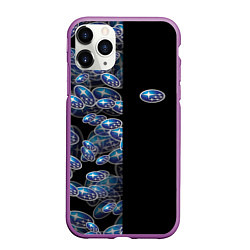 Чехол iPhone 11 Pro матовый SUBARU HALF PATTERN LOGO, цвет: 3D-фиолетовый