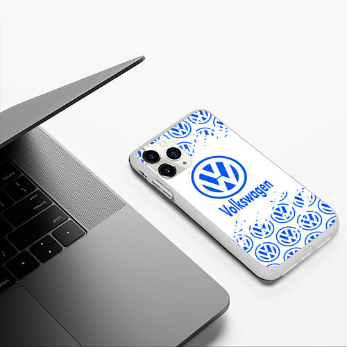 Чехол iPhone 11 Pro матовый Volkswagen фольксваген / 3D-Белый – фото 3