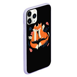 Чехол iPhone 11 Pro матовый Лисы Animal love, цвет: 3D-светло-сиреневый — фото 2