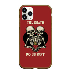 Чехол iPhone 11 Pro матовый Любовь до Гроба love till death, цвет: 3D-коричневый