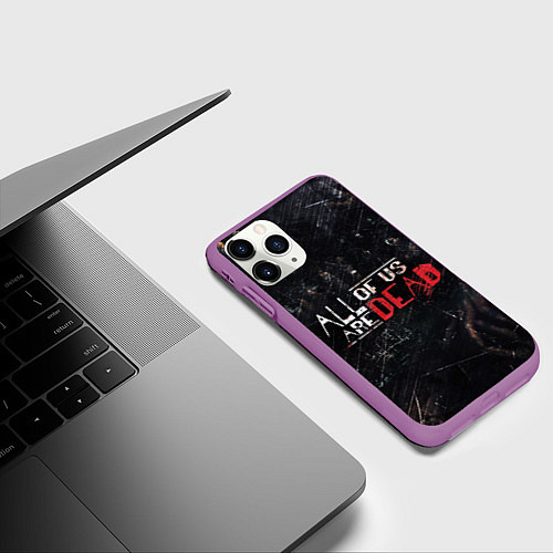 Чехол iPhone 11 Pro матовый Мы все мертвы Сериал Логотип / 3D-Фиолетовый – фото 3