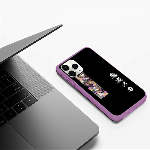 Чехол iPhone 11 Pro матовый Клинок, Квартал красных фонарей / 3D-Фиолетовый – фото 3