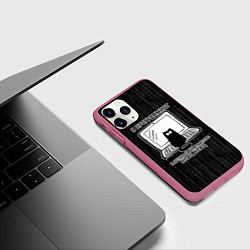 Чехол iPhone 11 Pro матовый Я ПРОГРАММИСТ КЛАЦ КЛАЦ, цвет: 3D-малиновый — фото 2