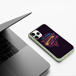 Чехол iPhone 11 Pro матовый Ретро Музыка кассета, цвет: 3D-салатовый — фото 2